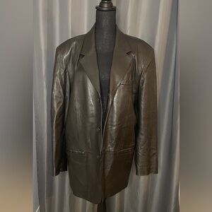 94. Jones New York Men’s Chocolate Brown Leather Jacket
